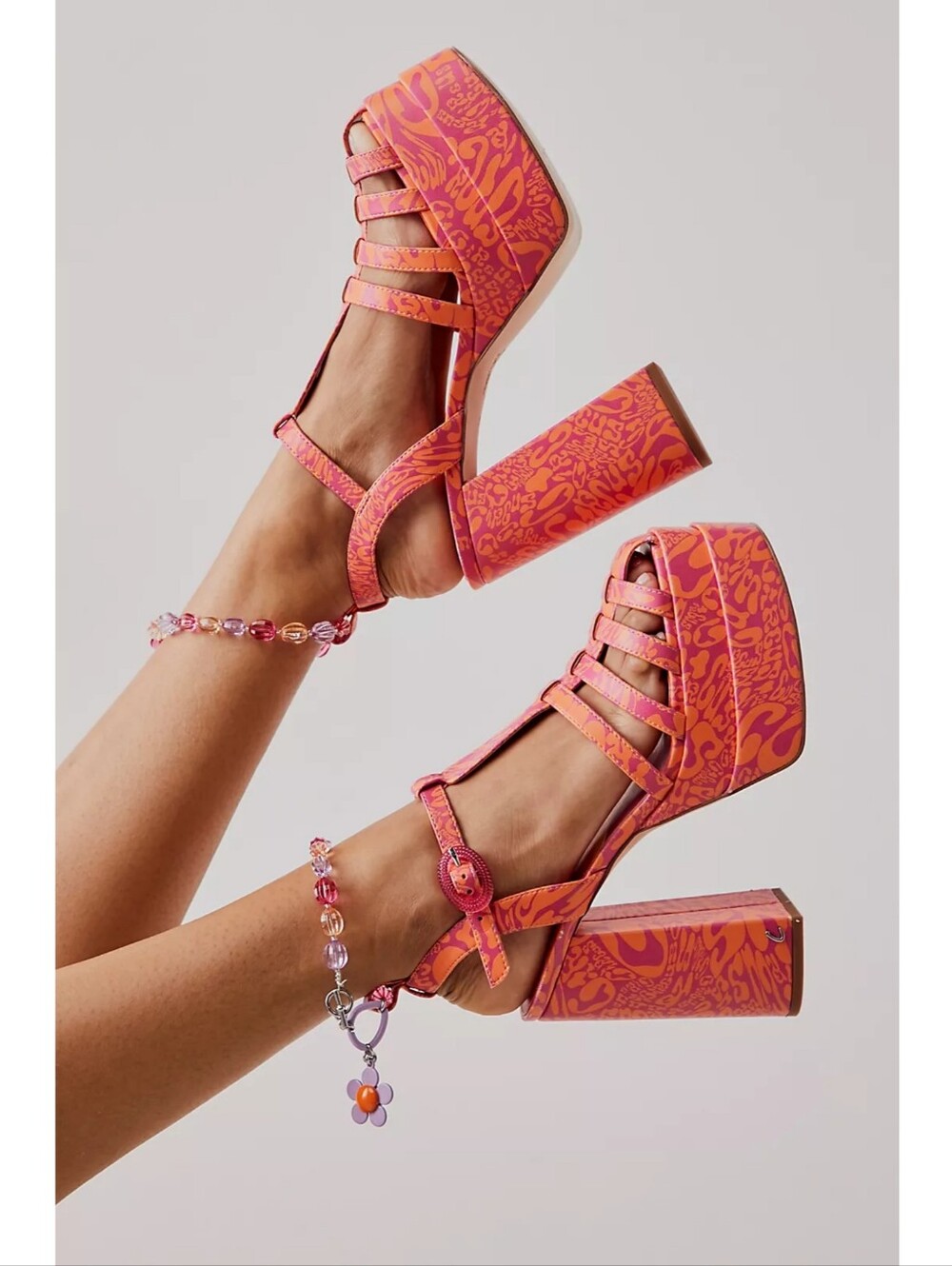 Circus NY By Sam Edelman Paddie Platform Heels Pink And Orange Women's Size 6.5